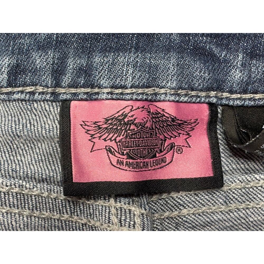 Harley Davidson Women's Bootcut Blue Denim Jeans - Size 14 (34x28) *READ** - Picture 8 of 9
